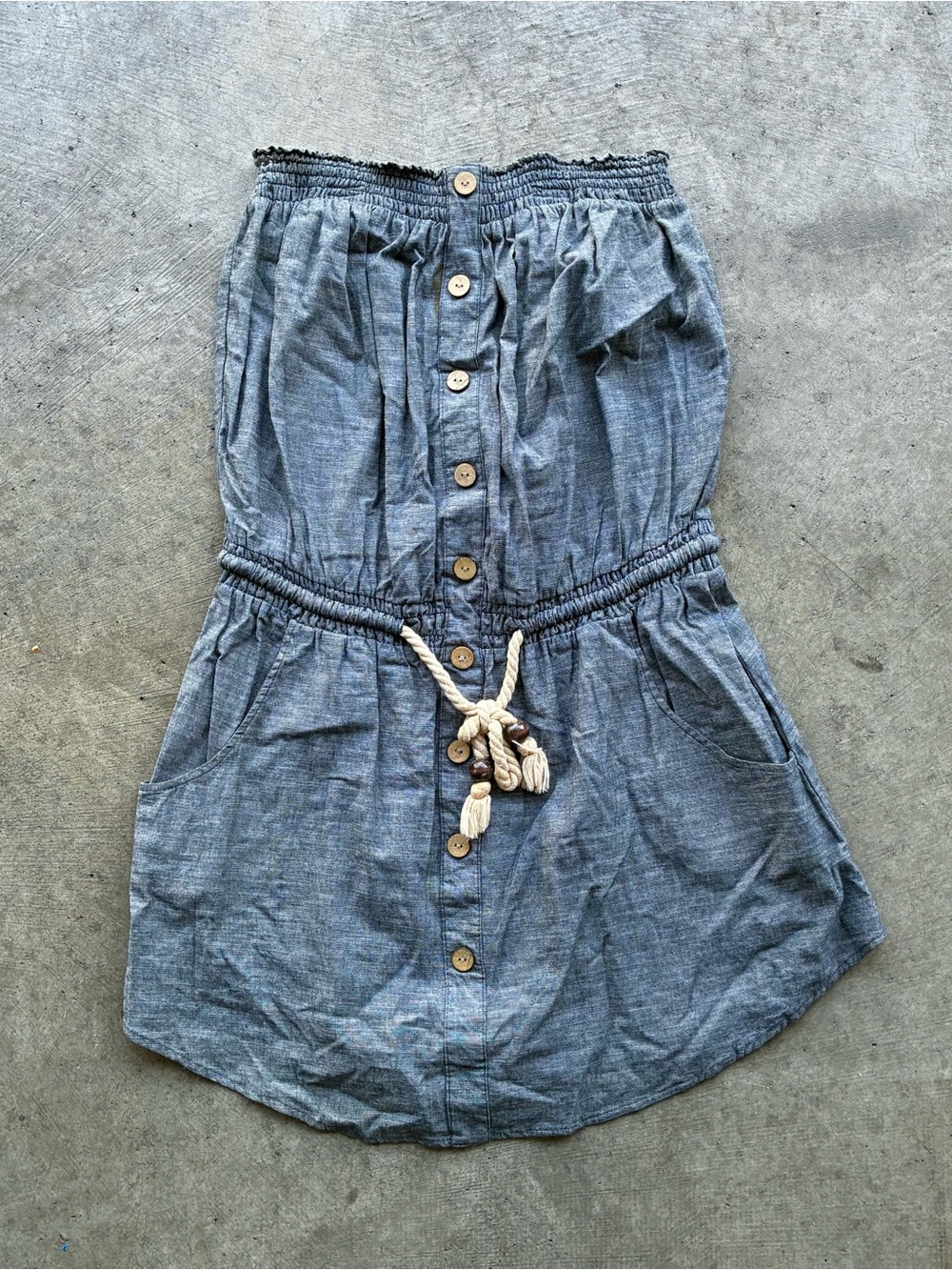Blue Button-Front Casual Women’s Skirt